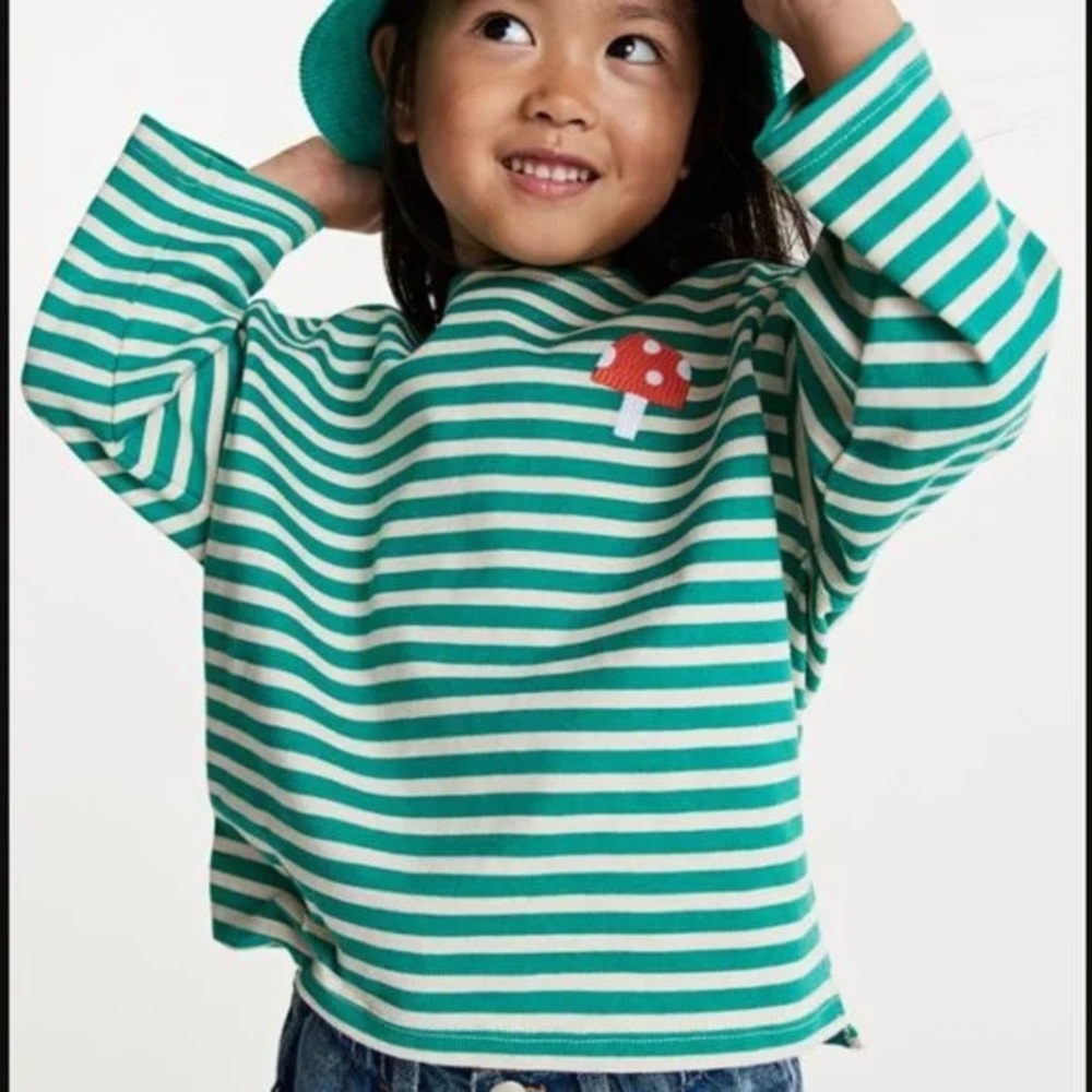 H&M x Eva Chen Green and White Striped Top 🍄